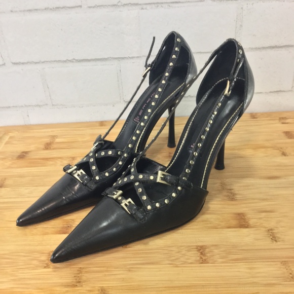 Steven By Steve Madden Shoes - Steve Madden Studded Pointed Toe Stiletto Blk Sz 7